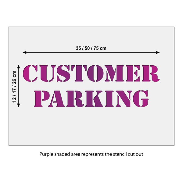 Customer Parking Stencil Size